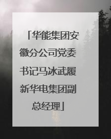 华能集团安徽分公司党委书记马冰武履新华电集团副总经理