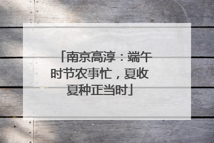南京高淳：端午时节农事忙，夏收夏种正当时