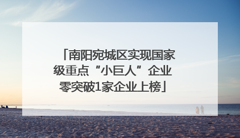 南阳宛城区实现国家级重点“小巨人”企业零突破1家企业上榜