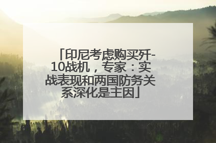 印尼考虑购买歼-10战机，专家：实战表现和两国防务关系深化是主因