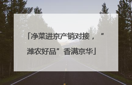 净菜进京产销对接，“潍农好品”香满京华