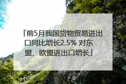前5月我国货物贸易进出口同比增长2.5% 对东盟、欧盟进出口增长