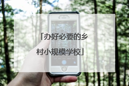 办好必要的乡村小规模学校