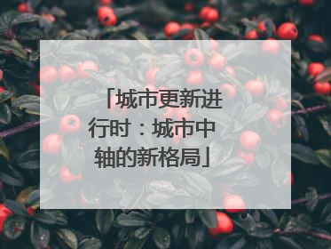 城市更新进行时：城市中轴的新格局