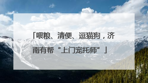 喂粮、清便、逗猫狗，济南有帮“上门宠托师”