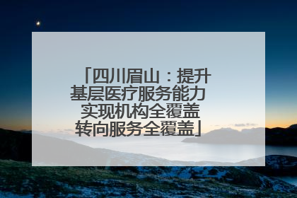 四川眉山：提升基层医疗服务能力 实现机构全覆盖转向服务全覆盖