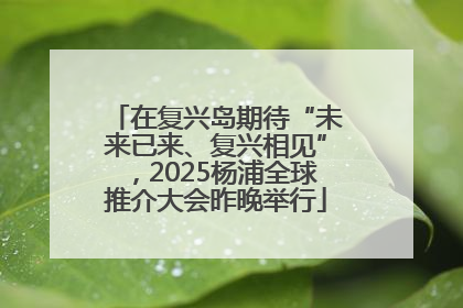在复兴岛期待“未来已来、复兴相见”，2025杨浦全球推介大会昨晚举行