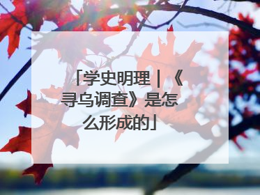 学史明理｜《寻乌调查》是怎么形成的