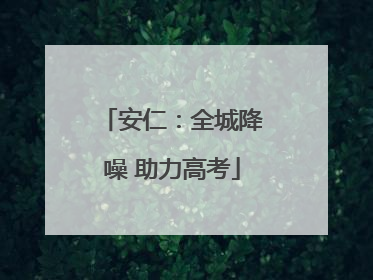 安仁：全城降噪 助力高考
