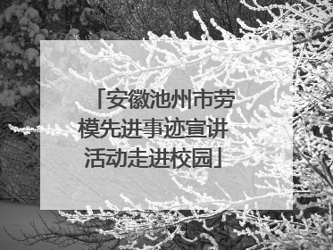 安徽池州市劳模先进事迹宣讲活动走进校园