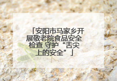 安阳市马家乡开展敬老院食品安全检查 守护“舌尖上的安全”