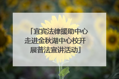 宜宾法律援助中心走进金秋湖中心校开展普法宣讲活动