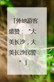 外地游客盛赞：“大美长沙，大美长沙民警”