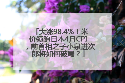 大涨98.4%！米价领跑日本4月CPI，前首相之子小泉进次郎将如何破局？