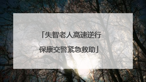 失智老人高速逆行 保康交警紧急救助