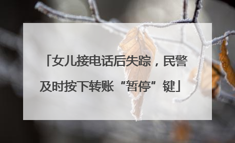 女儿接电话后失踪，民警及时按下转账“暂停”键