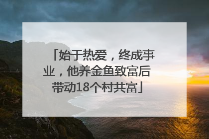 始于热爱，终成事业，他养金鱼致富后带动18个村共富