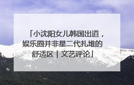 小沈阳女儿韩国出道，娱乐圈并非星二代扎堆的舒适区｜文艺评论