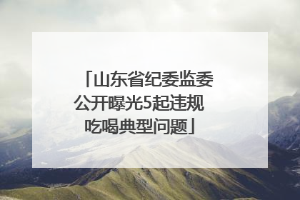 山东省纪委监委公开曝光5起违规吃喝典型问题