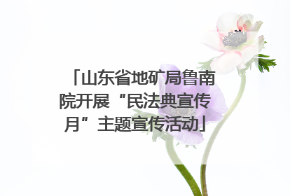 山东省地矿局鲁南院开展“民法典宣传月”主题宣传活动