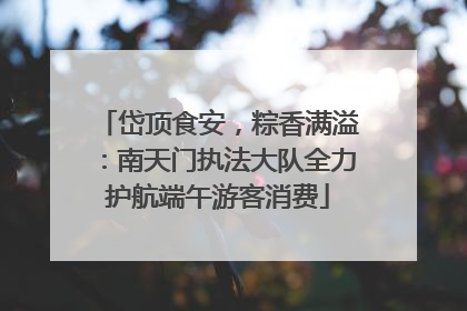 岱顶食安，粽香满溢：南天门执法大队全力护航端午游客消费