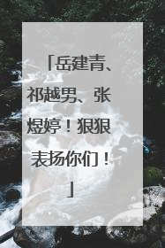岳建青、祁越男、张煜婷！狠狠表扬你们！