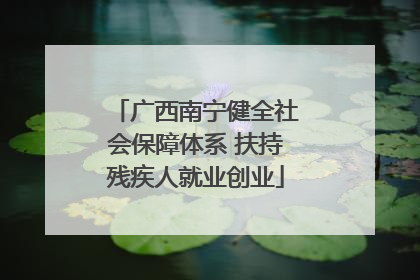 广西南宁健全社会保障体系 扶持残疾人就业创业