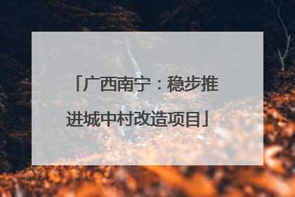 广西南宁：稳步推进城中村改造项目