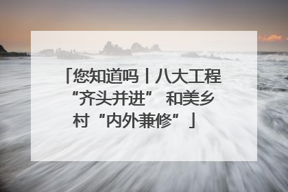 您知道吗丨八大工程“齐头并进” 和美乡村“内外兼修”