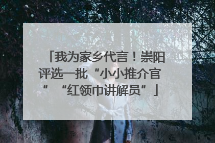 我为家乡代言！崇阳评选一批“小小推介官”“红领巾讲解员”