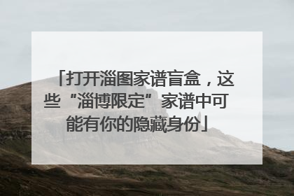 打开淄图家谱盲盒，这些“淄博限定”家谱中可能有你的隐藏身份
