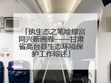 执生态之笔绘绿富同兴新画卷——甘肃省高台县生态环境保护工作综述