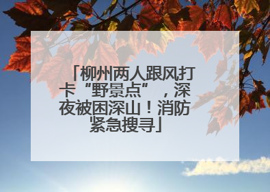 柳州两人跟风打卡“野景点”，深夜被困深山！消防紧急搜寻