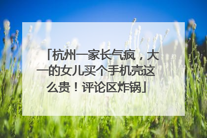杭州一家长气疯，大一的女儿买个手机壳这么贵！评论区炸锅