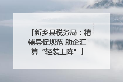 新乡县税务局：精辅导促规范 助企汇算“轻装上阵”