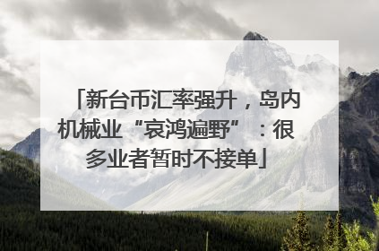 新台币汇率强升，岛内机械业“哀鸿遍野”：很多业者暂时不接单