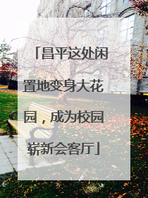 昌平这处闲置地变身大花园，成为校园崭新会客厅