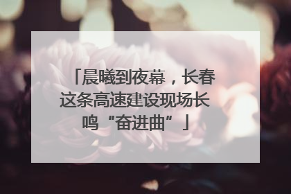 晨曦到夜幕，长春这条高速建设现场长鸣“奋进曲”
