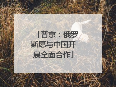 普京：俄罗斯愿与中国开展全面合作