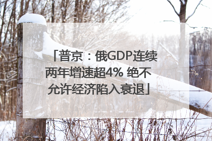 普京：俄GDP连续两年增速超4% 绝不允许经济陷入衰退