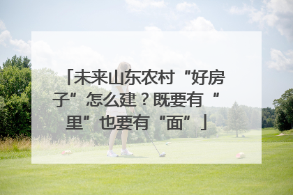 未来山东农村“好房子”怎么建？既要有“里”也要有“面”