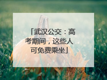 武汉公交：高考期间，这些人可免费乘坐