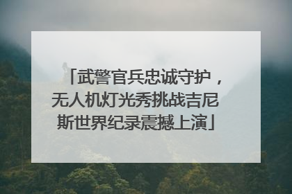 武警官兵忠诚守护，无人机灯光秀挑战吉尼斯世界纪录震撼上演