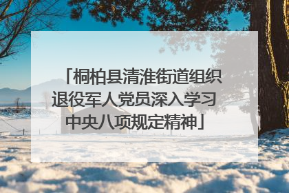 桐柏县清淮街道组织退役军人党员深入学习中央八项规定精神