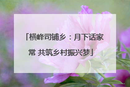 横峰司铺乡：月下话家常 共筑乡村振兴梦
