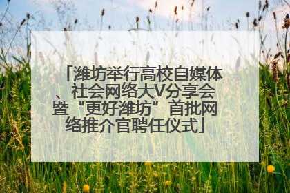 潍坊举行高校自媒体、社会网络大V分享会暨“更好潍坊”首批网络推介官聘任仪式