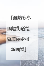 潍坊寒亭固堤街道绘就美丽乡村新画卷