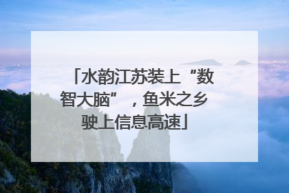水韵江苏装上“数智大脑”，鱼米之乡驶上信息高速