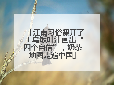 江南习俗课开了！乌饭叶汁画出“四个自信”，奶茶地图走遍中国