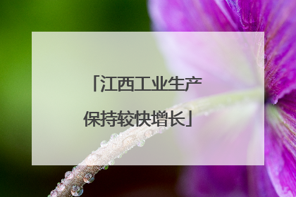 江西工业生产保持较快增长